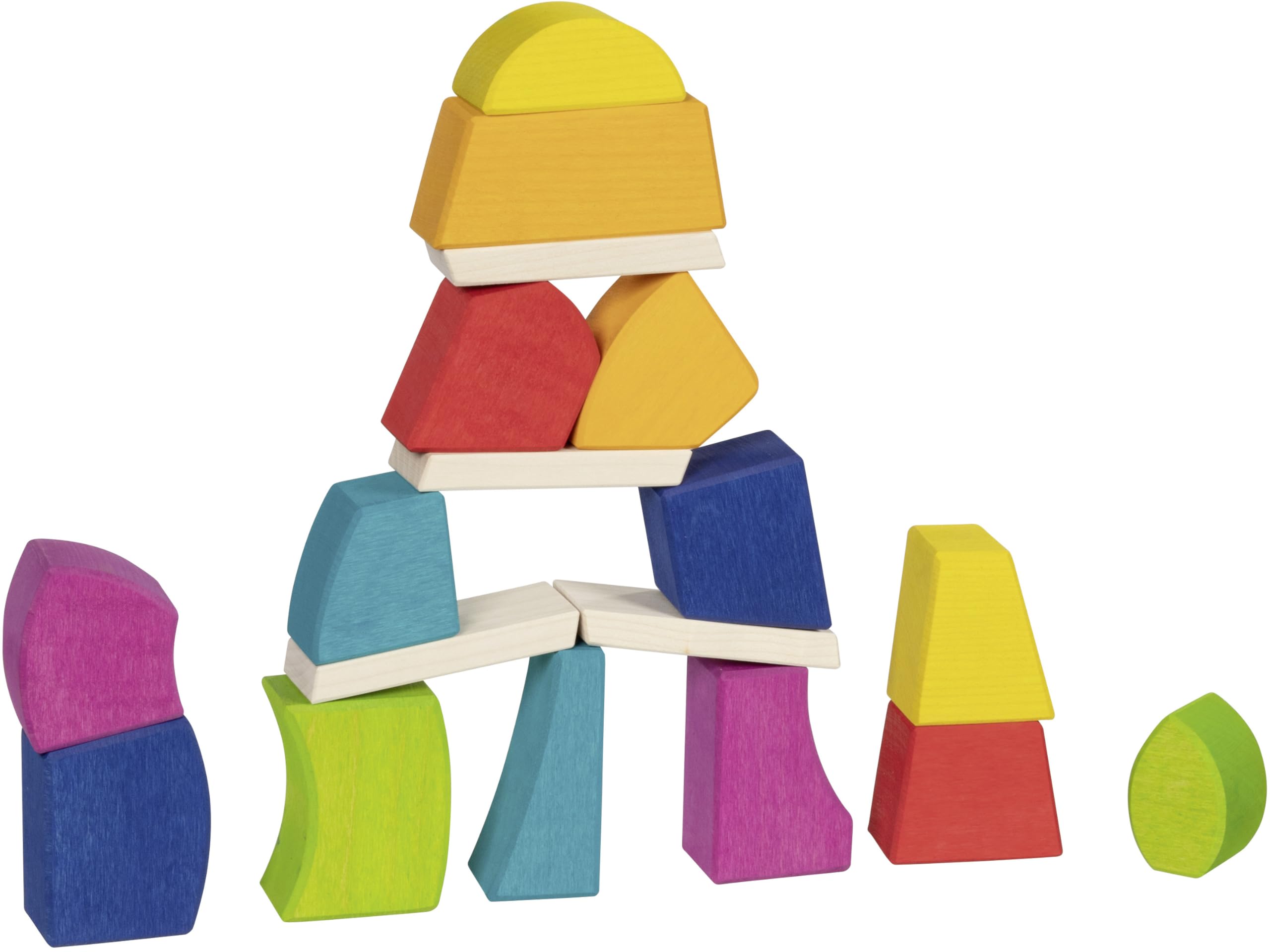 Goki Evolution Building Bricks and Blocks Creo, Traditional Wooden Toys for Infants and Children