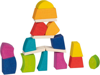 Goki Evolution Building Bricks and Blocks Creo, Traditional Wooden Toys for Infants and Children