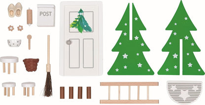 Goki Wooden Gnome Door, Scandinavian Tradition Advent, Christmas Decoration for Children & Living Room, Fairies & Gnomes, Awakens Imagination & Promotes Creativity, Set of 22, from 3 Years