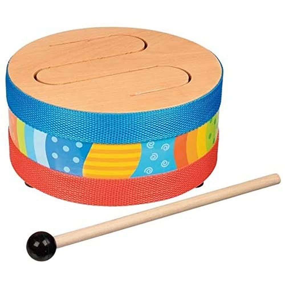 Goki 61888 Wooden Tongue Drum Kids' Instrument Accessories, Multi-Coloured (Multi-Coloured