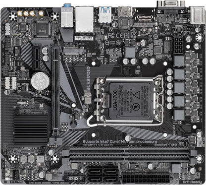 Gigabyte H610M H V3 DDR4 Motherboard - Supports Intel Core 14th CPUs, 4+1+1 Hybrid Phases Digital VRM, up to 3200MHz DDR4, 1xPCIe 3.0 M.2, GbE LAN, USB 3.2 Gen 1