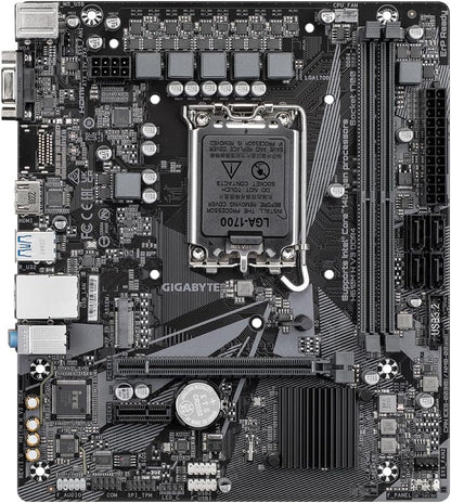 Gigabyte H610M H V3 DDR4 Motherboard - Supports Intel Core 14th CPUs, 4+1+1 Hybrid Phases Digital VRM, up to 3200MHz DDR4, 1xPCIe 3.0 M.2, GbE LAN, USB 3.2 Gen 1