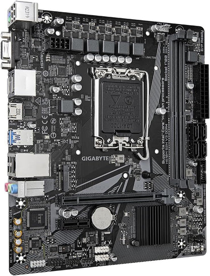 Gigabyte H610M S2H V3 DDR4 Motherboard - Supports Intel Core 14th CPUs, 4+1+1 Hybrid Digital VRM, up to 3200MHz DDR4, 1xPCIe 3.0 M.2, GbE LAN, USB 3.2 Gen 1