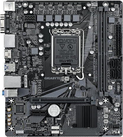 Gigabyte H610M S2H V3 DDR4 Motherboard - Supports Intel Core 14th CPUs, 4+1+1 Hybrid Digital VRM, up to 3200MHz DDR4, 1xPCIe 3.0 M.2, GbE LAN, USB 3.2 Gen 1