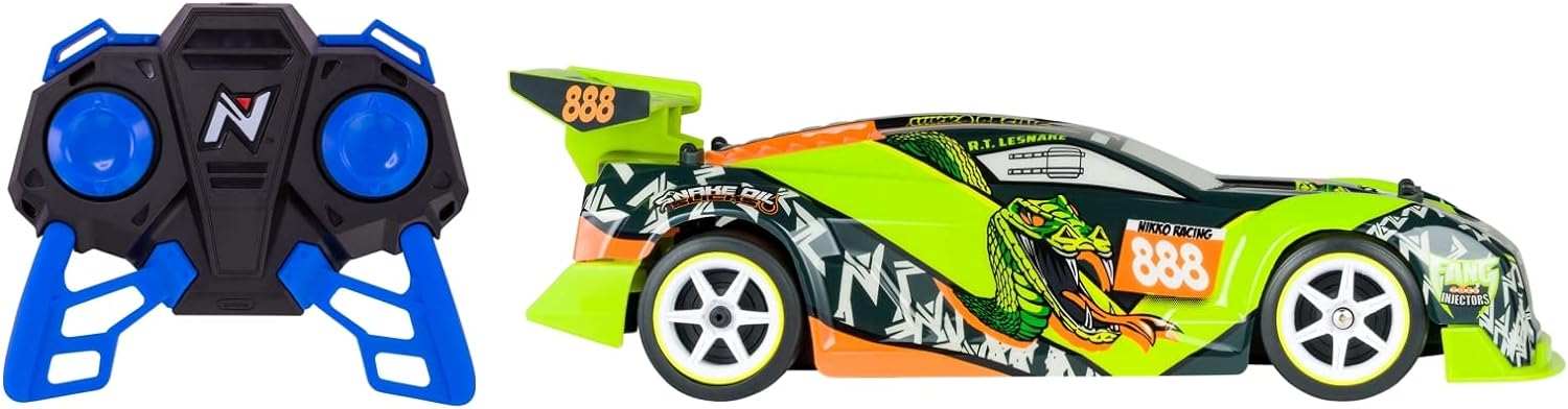 Nikko 10132 Racing Series Fang Racing, Remote Controlled Racing Car, RC Vehicle up to 14 km/h, Powerful Motor & Cool Design with Rear Spoiler, Children from 6 Years and Adults, Approx. 28 cm