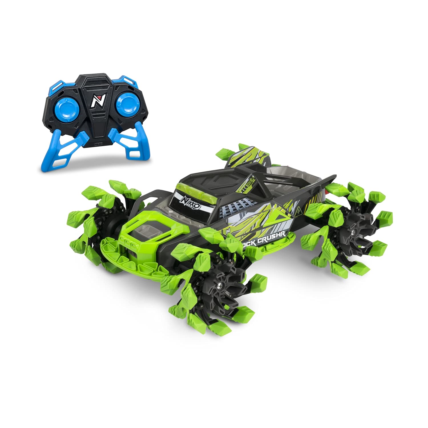 Nikko RC 10211 Rock CrushR, Remote Controlled RC Car, Offroad Vehicle up to 14 km/h, Automatic Extending Wheels, Extra Grip, 100 m Range, 2.4 GHz, Children from 6 Years and Adults, Approx. 33 cm
