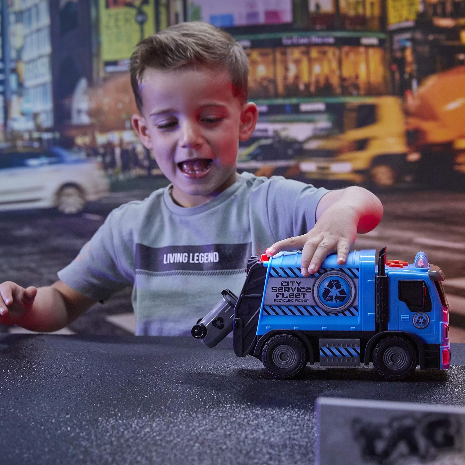 Nikko - Road Rippers Car City Service Fleet - Recycle Truck 28 cm Blue