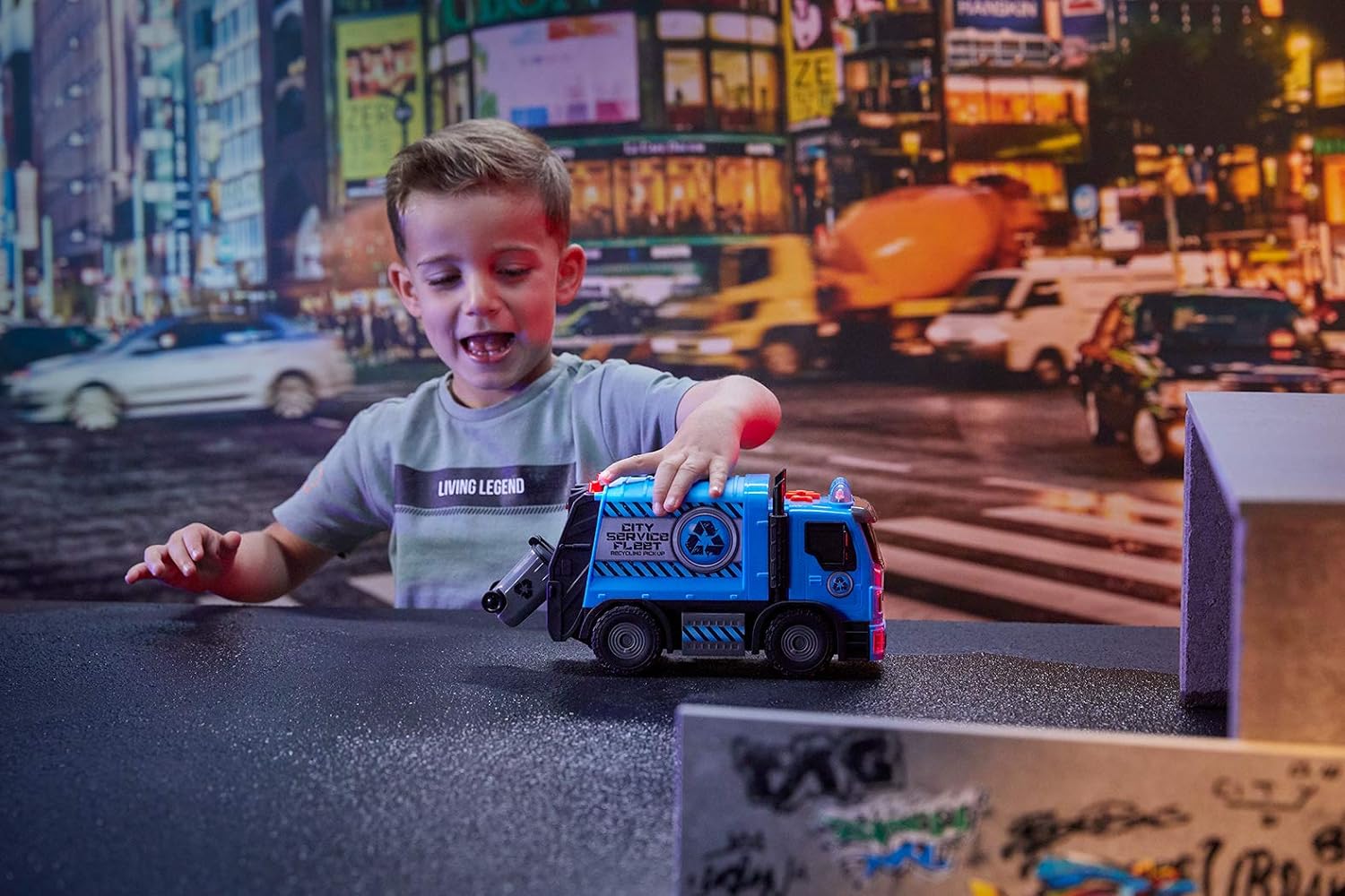 Nikko - Road Rippers Car City Service Fleet - Recycle Truck 28 cm Blue