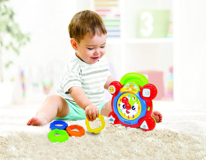 Winfun Time For Fun Learning Clock | A Fun Interactive Way To Learn To Read The Time | Movable Hands And Sound Effects | Suitable For Boys And Girls Aged 3 Months And Up