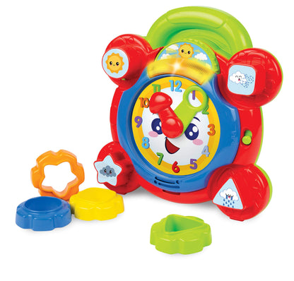 Winfun Time For Fun Learning Clock | A Fun Interactive Way To Learn To Read The Time | Movable Hands And Sound Effects | Suitable For Boys And Girls Aged 3 Months And Up
