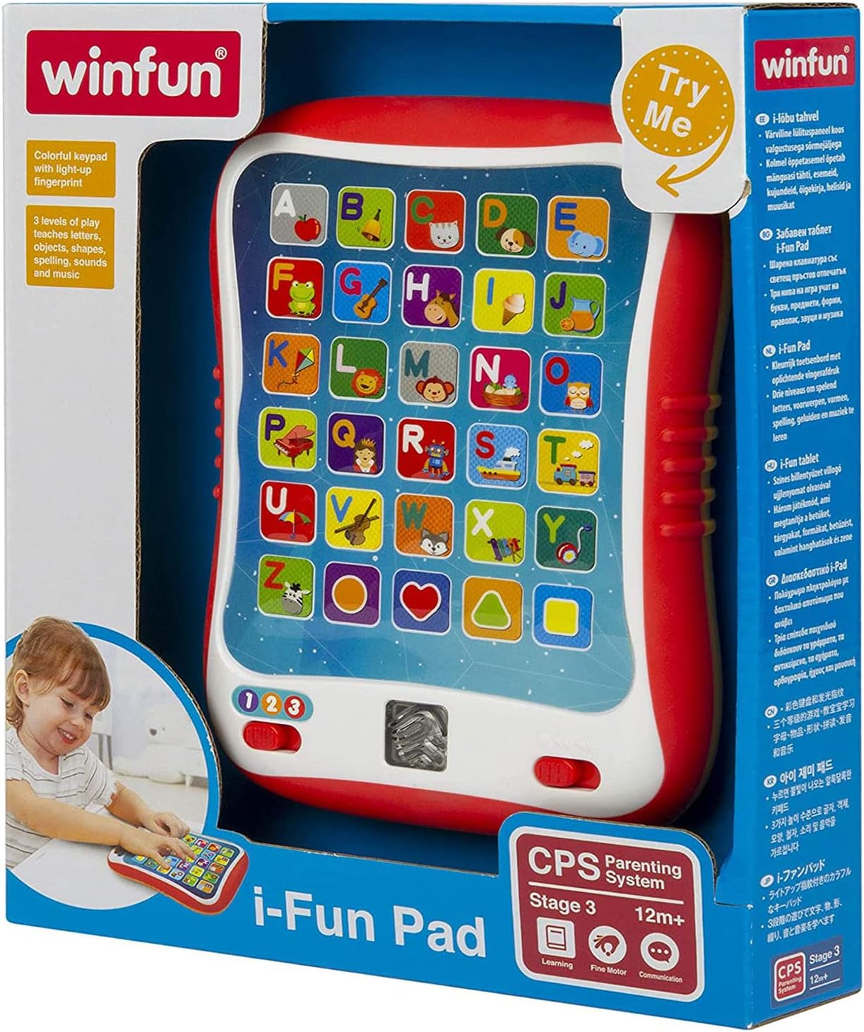 Winfun I-Fun Pad | Colourful Interactive Keypad Teaches Letters, Objects, Shapes, Spelling, Sounds And Music | Suitable For Boys And Girls Ages 12 Months And Up