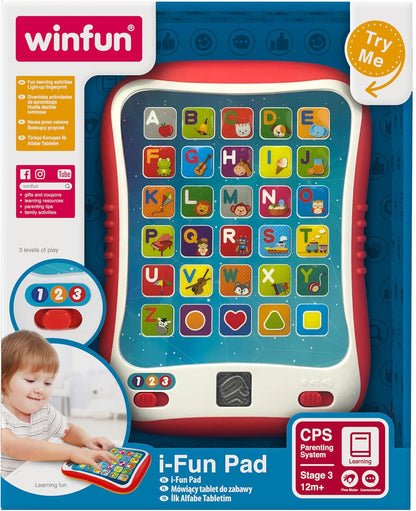 winfun I-Fun Pad | Colourful Interactive Keypad Teaches Letters, Objects, Shapes, Spelling, Sounds And Music | Suitable For Boys And Girls Ages 12 Months And Up