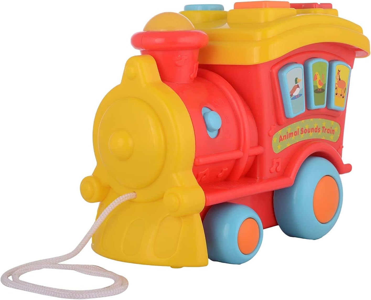 Winfun Animal Sounds Train | Musical Pull Along Train With Interactive Animal Sound Effect Buttons | Promotes Learning And Development | Suitable For Boys And Girls Ages 6 Months And Up