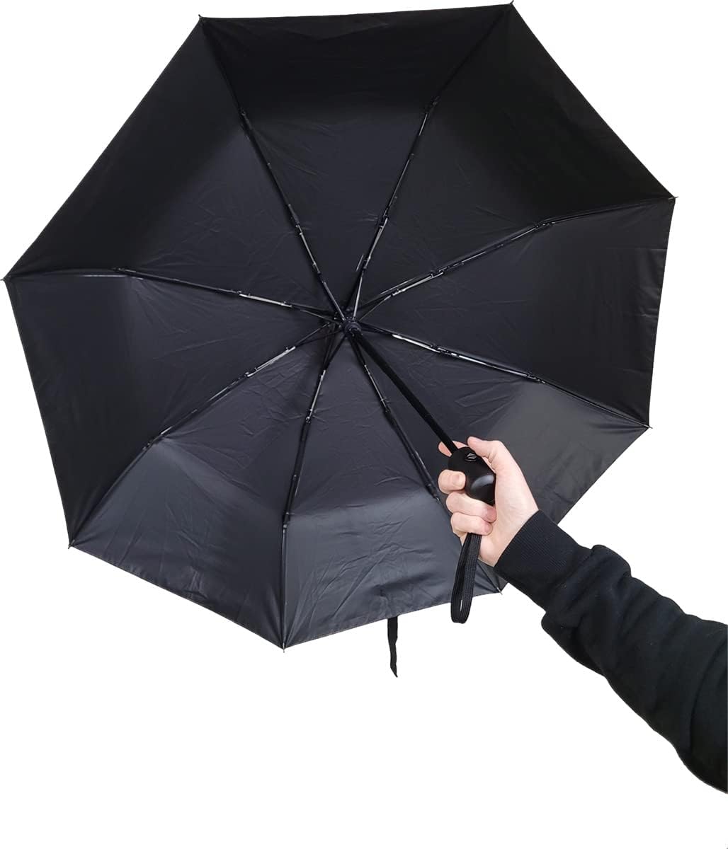 Spiral - In Goth We Trust - Compact Travel Umbrella with Auto Open & Close - L