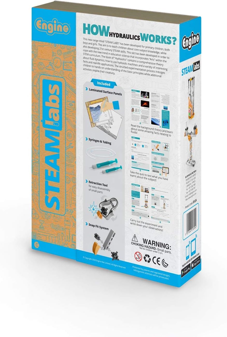Engino - STEAM Labs Toys - How hydraulics work? | Educational Science Kits for kids | Guided Experiment & Activities kit