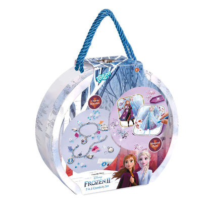 Totum Disney Frozen II 2-in-1 Jewellery Making Creative Set in Gift Box, Multicolor, 682115 2-in-1 Creativity Set