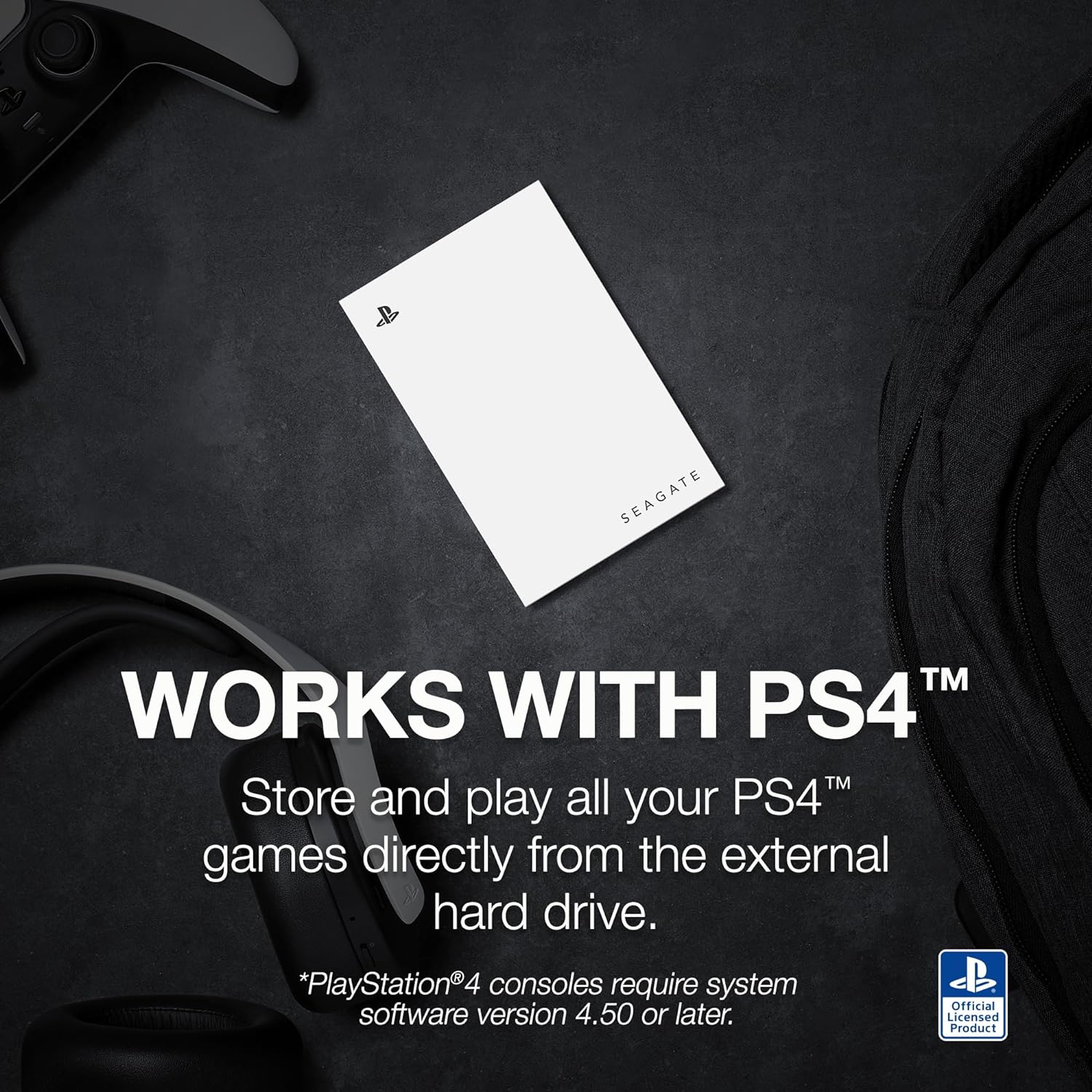 Seagate Game Drive for PS5, 2 TB, External HDD, USB 3.0, Officially Licensed, Blue LED (STLV2000201)