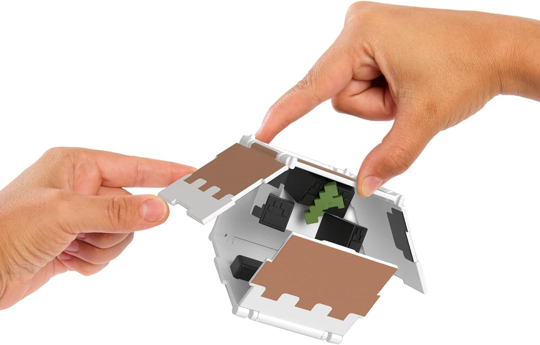 Mattel Minecraft Flippin’ Figs Figures Collection with 2-in-1 Fidget Play, 3.75-in Scale, Large Heads & Pixelated Design (Characters May Vary), HTL48