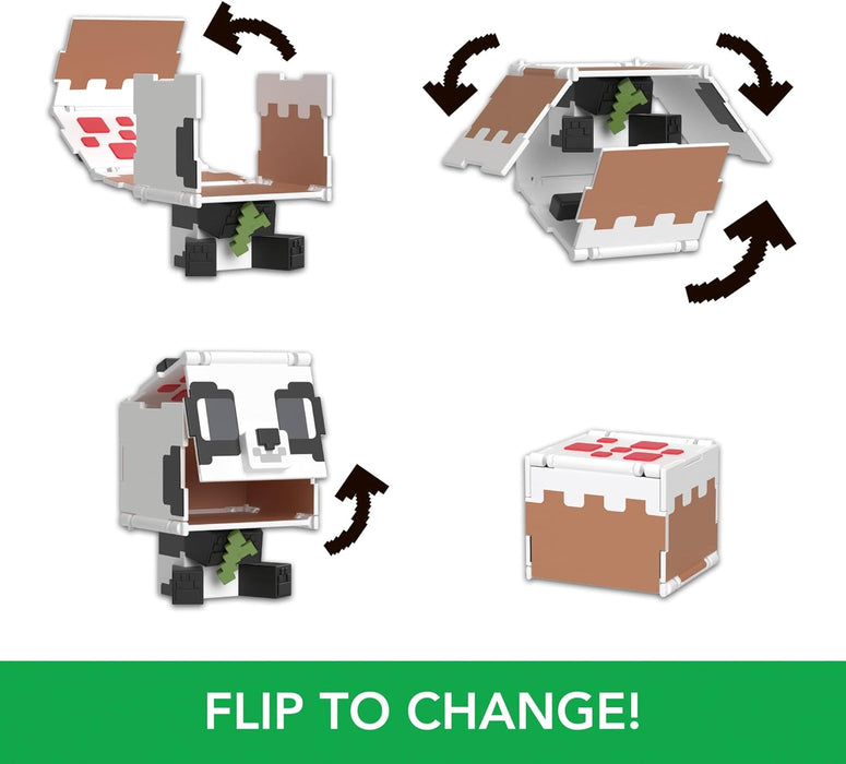 Mattel Minecraft Flippin’ Figs Figures Collection with 2-in-1 Fidget Play, 3.75-in Scale, Large Heads & Pixelated Design (Characters May Vary), HTL48