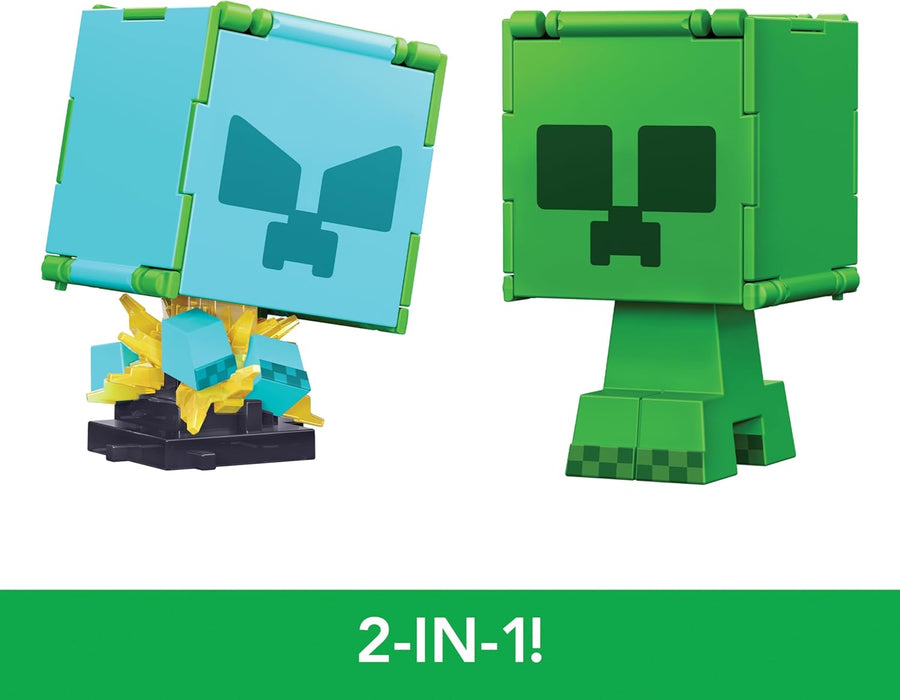 Mattel Minecraft Flippin’ Figs Figures Collection with 2-in-1 Fidget Play, 3.75-in Scale, Large Heads & Pixelated Design (Characters May Vary)