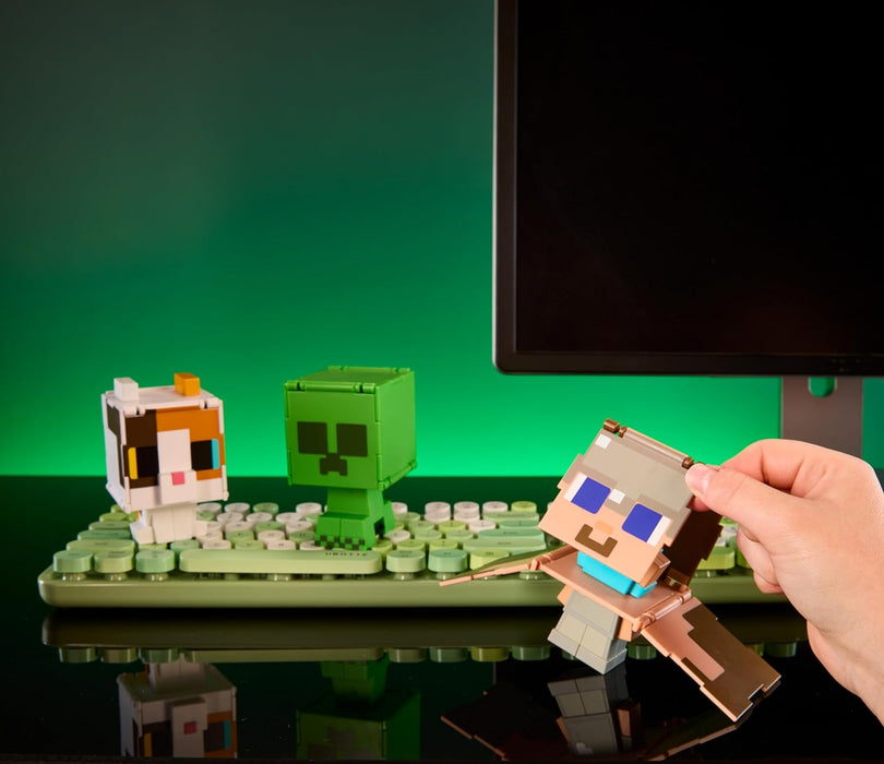 Mattel Minecraft Flippin’ Figs Figures Collection with 2-in-1 Fidget Play, 3.75-in Scale, Large Heads & Pixelated Design (Characters May Vary)