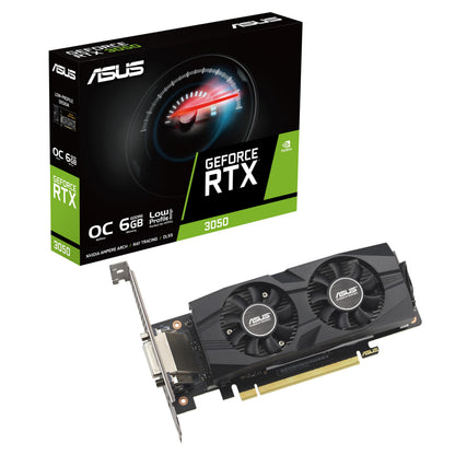 ASUS GeForce RTX 3050 LP BRK OC Edition 6GB GDDR6 Gaming Graphics Card (Nvidia RTX3050, PCIe 4.0, 1x DVI-D, 1x HDMI 2.1, 1x DisplayPort 1.4a, RTX3050-O6G-LP-BRK