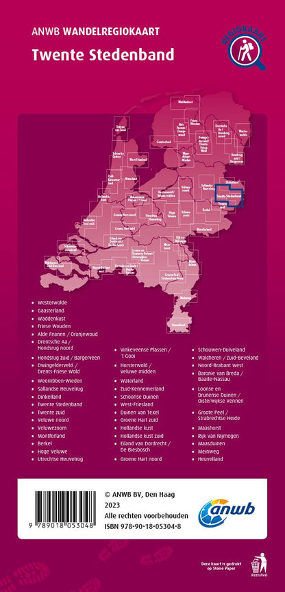 Twente Stedenband hiking region map