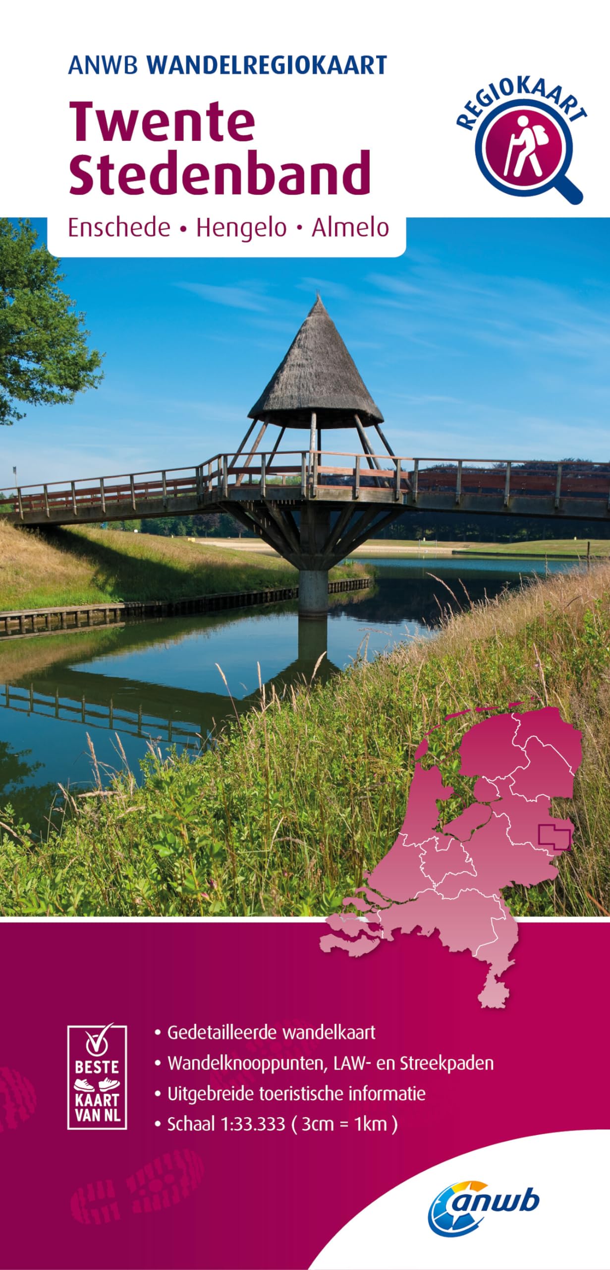 Twente Stedenband hiking region map
