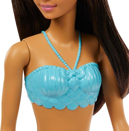 Barbie Fantasía Muñeca Sirena Aleta Azul con Lila