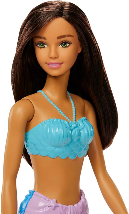 Barbie Fantasía Muñeca Sirena Aleta Azul con Lila
