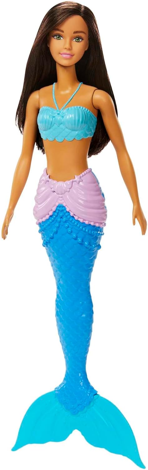 Barbie Fantasía Muñeca Sirena Aleta Azul con Lila