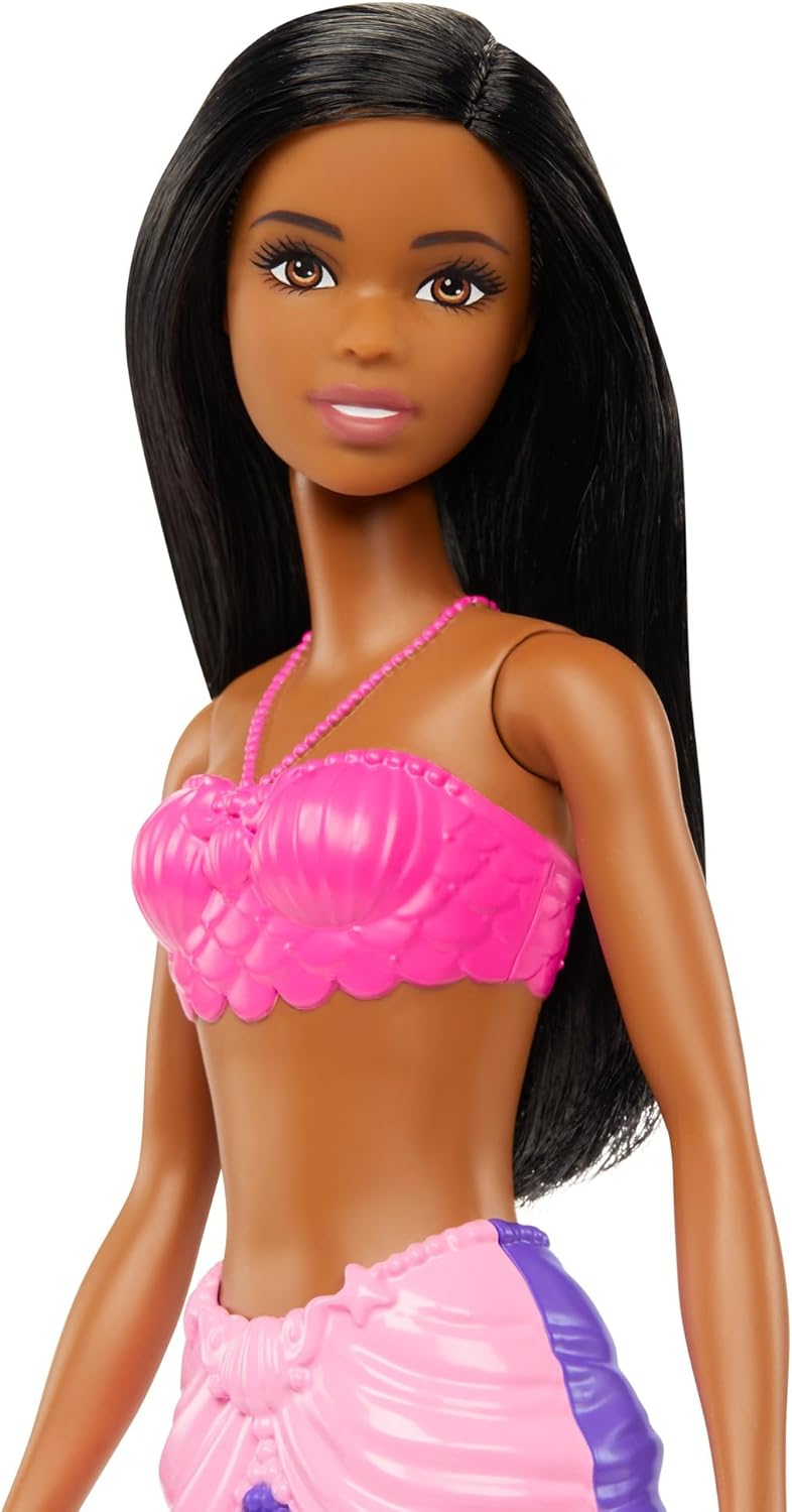 Barbie Fantasía Muñeca Sirena Aleta Morada con Rosa