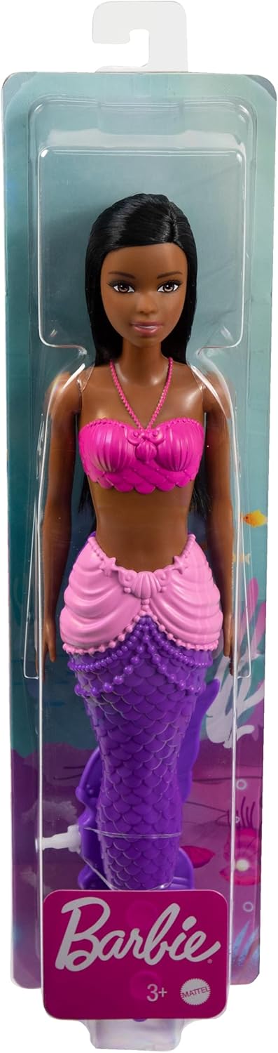 Barbie Fantasía Muñeca Sirena Aleta Morada con Rosa