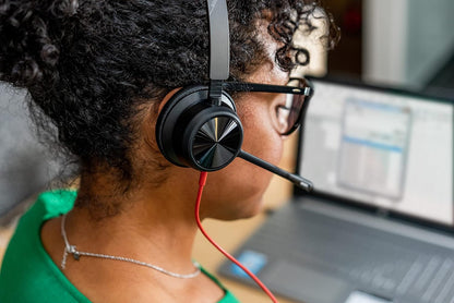 Poly Stereo Headset 'Blackwire 8225' with USB-A Connection, Active Noise Cancelling and Flexible Microphone Arm, Black 2020 Version (USB-A)