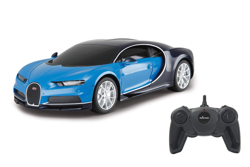 Jamara Bugatti 405137 Chiron 1:24 Blue 40 MHz – RC car, Officially Licensed, up to 1hr Drive time, Approx. 7 kph, True to The Original, Detailed Interior, high end Finish