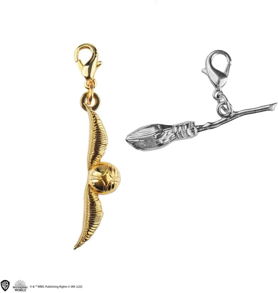 Set de 2 Charms Quidditch (Snitch Dorada y escoba