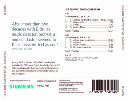 Elgar: Symphony No. 1 in A-flat/Symphony No. 2 in E-flat