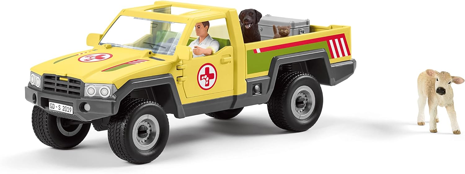 schleich 42503 Wild Life Veterinarian visit at the farm playset for ages 4+, 12 pieces Old pakaging