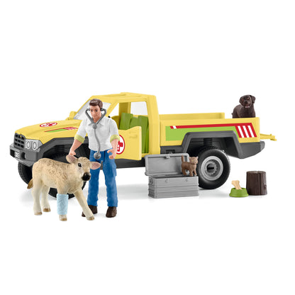 schleich 42503 Wild Life Veterinarian visit at the farm playset for ages 4+, 12 pieces Old pakaging
