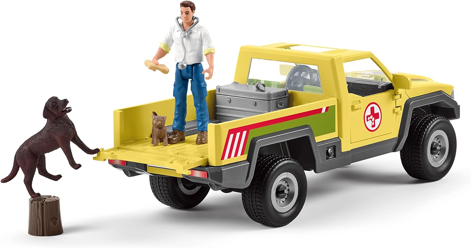 schleich 42503 Wild Life Veterinarian visit at the farm playset for ages 4+, 12 pieces Old pakaging