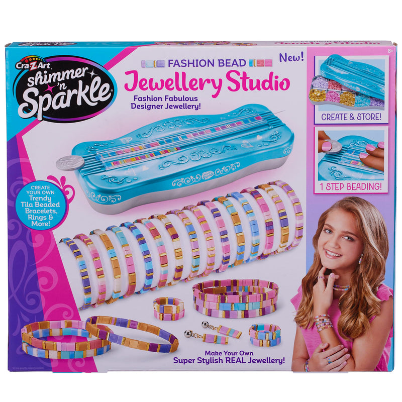 CRA-Z-ART 65606 Shimmer N Sparkle Fashion Studio Machen Sie Ihren eigenen Tila Perlenschmuck für Kinder ab 8 Jahren