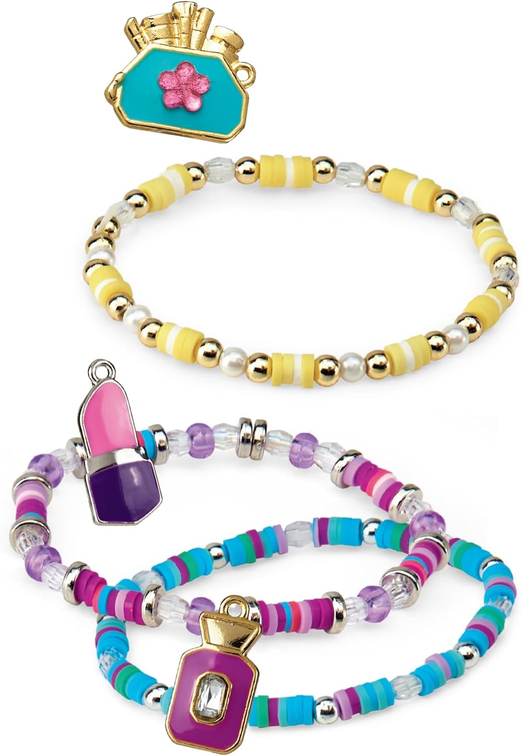 Shimmer & Sparkle 65608 Shimmer N Sparkle Mini Mania Make Your own collectable Charm Bracelets Includes Over 1000 Multicoloured Beads in Beauty Themed Container