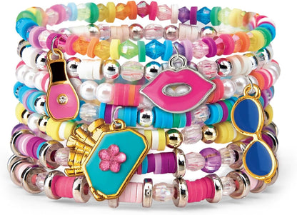 Shimmer & Sparkle 65608 Shimmer N Sparkle Mini Mania Make Your own collectable Charm Bracelets Includes Over 1000 Multicoloured Beads in Beauty Themed Container