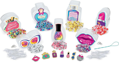 Shimmer & Sparkle 65608 Shimmer N Sparkle Mini Mania Make Your own collectable Charm Bracelets Includes Over 1000 Multicoloured Beads in Beauty Themed Container