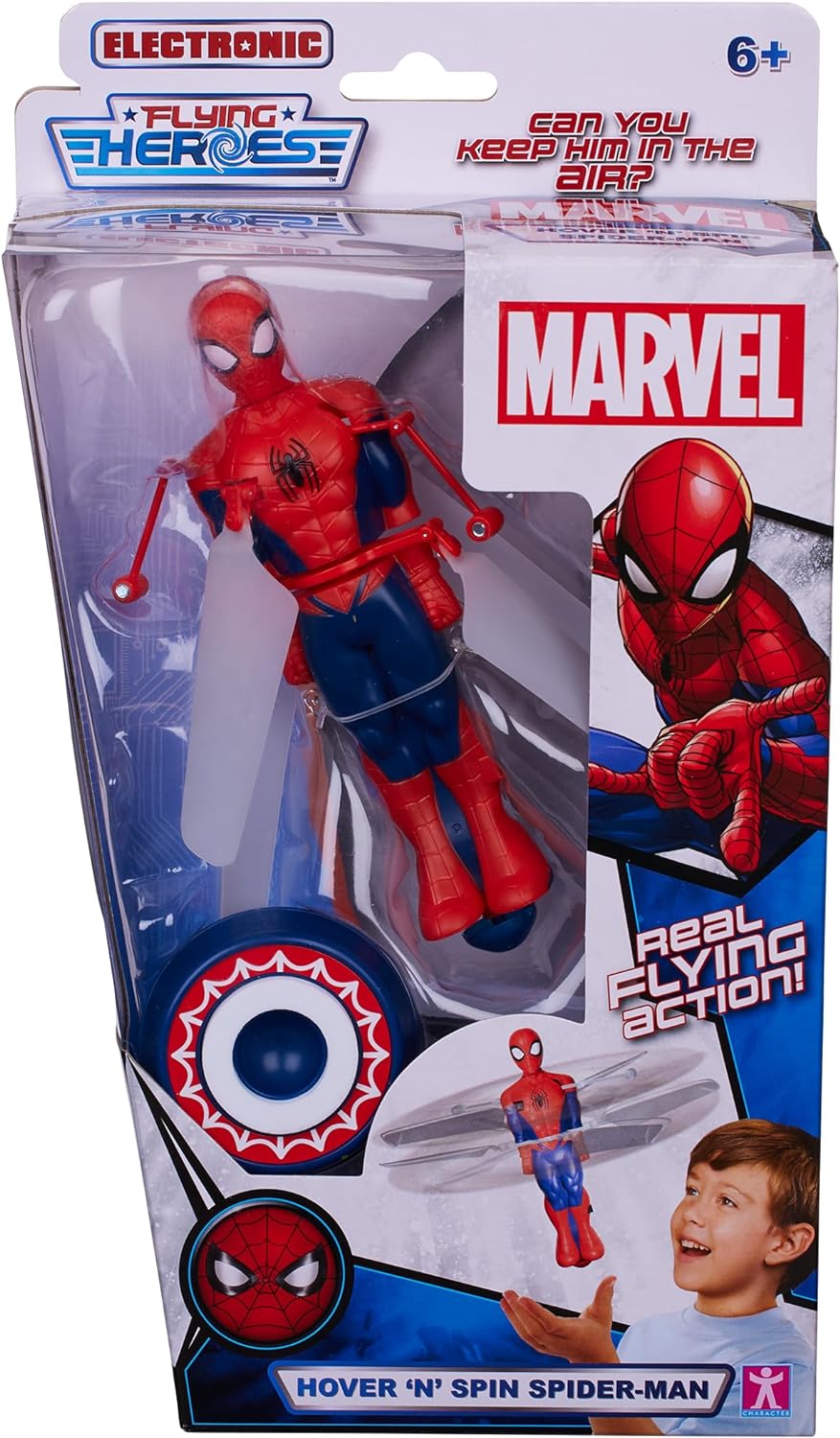 Character Options 08132 Spiderman Heroes Hover 'N' Spin Spider-Man with Real Flying Action