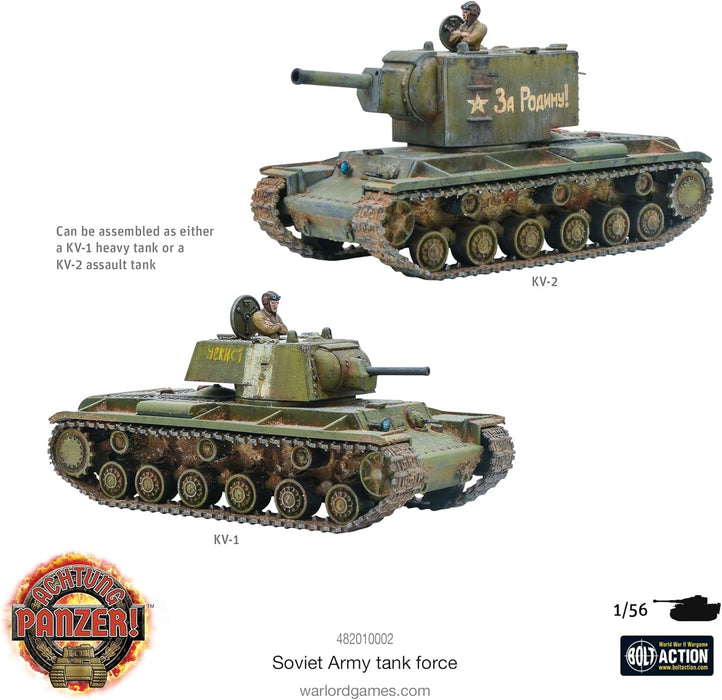 Warlord Games Soviet Army Tank Force - 1:56 / 28mm Plastic Scale Model Tanks For Achtung Panzer Highly Detailed World War 2 Miniatures for Table-top Wargaming