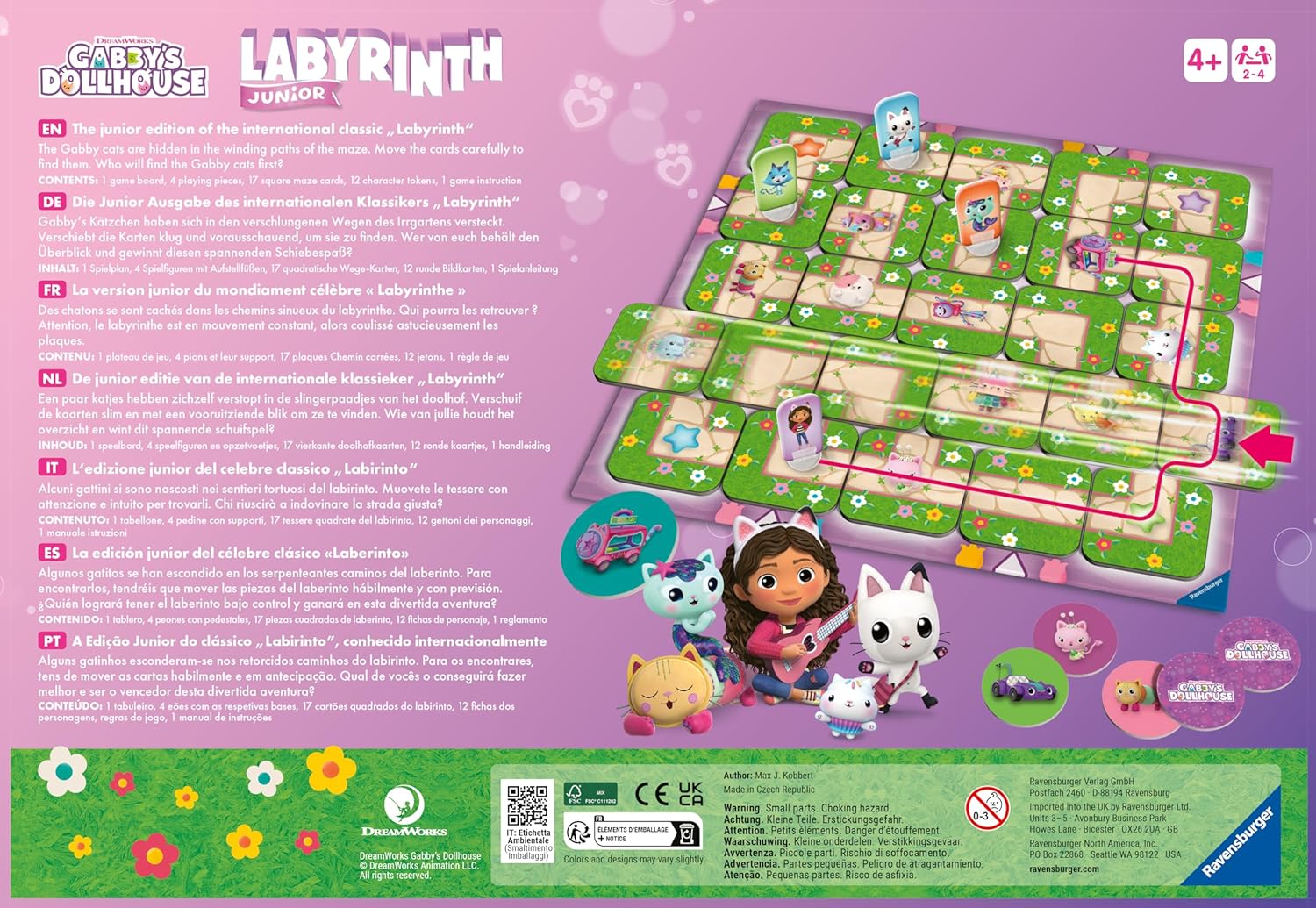 Ravensburger Gabby's Dollhouse Labyrinth Junior Moving Maze Board Game for Kids Age 4 Years Up - New 2024