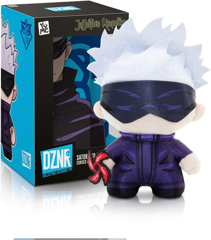 YuMe DZNR Jujutsu Kaisen Jouet en peluche – Satoru Gojo Hero Box Collectable de 13 cm | Marchandise sous licence Crunchyroll | Cadeau pour enfants, adultes et fans de manga | Obtenez les 4 peluches