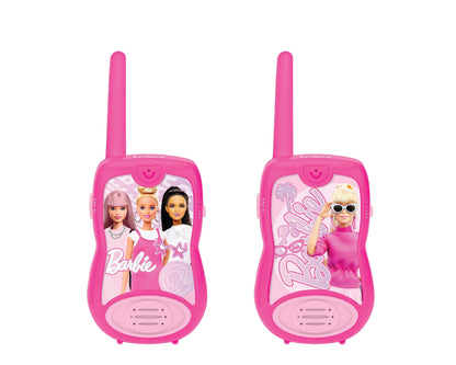 Lexibook - Barbie Walkie Talkies 200m, Communicatieset voor kinderen, 2 communicatiekanalen, Riemclip, Roze, TW12BB