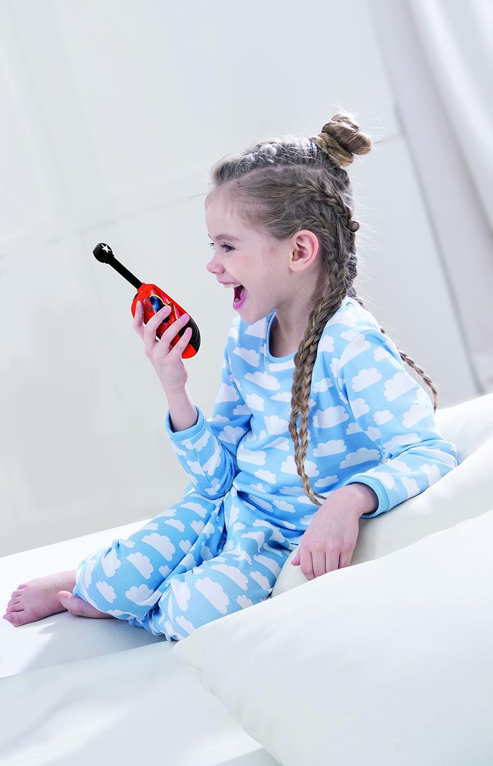 Lexibook, Miraculous Ladybug Cat Noir, Walkie-talkies 2km, Licht-Morse functie, Riemclip, 2 mogelijke kanaalcombinaties, voor Kinderen, Batterij, Rood, TW25MI